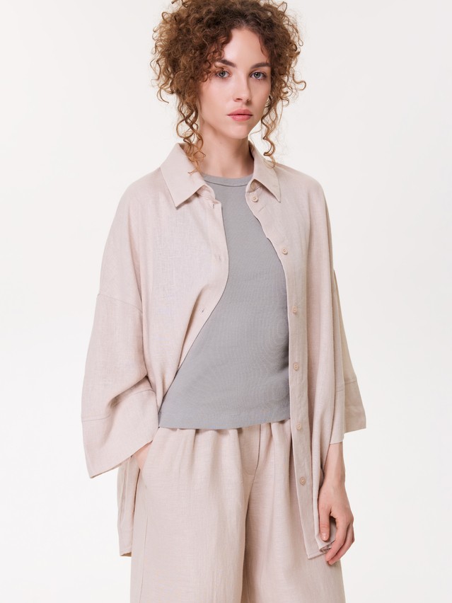 Рубашка жен. C LRU 3482, р.170-84-90, beige - 1