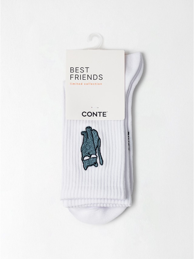 Носки женские хлопковые C FANTASY (с вышивкой) 24С-77/2СП, р.23-25, 1120 белый - 2