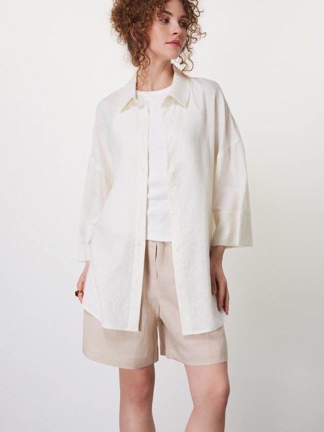 Рубашка жен. C LRU 3482, р.170-84-90, ecru - 3