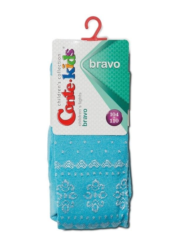 Колготки хлопковые детские BRAVO (жаккардовые) 14С-123СП, p. 104-110, бирюза, рис. 372 - 2