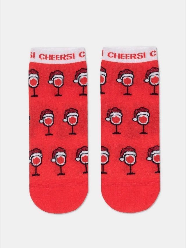 Носки женские хлопковые CE NEW YEAR (короткие, люрекс) 22С-24СП, р.36-39, 428 красный - 4
