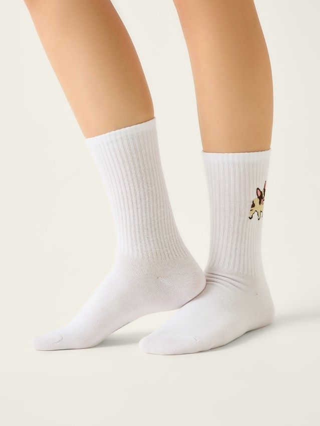 Носки женские хлопковые C FANTASY (с вышивкой) 24С-77/2СП, р.23-25, 1094 белый - 4
