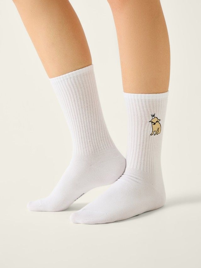 Носки женские хлопковые C FANTASY (с вышивкой) 24С-77/2СП, р.23-25, 1080 белый - 2