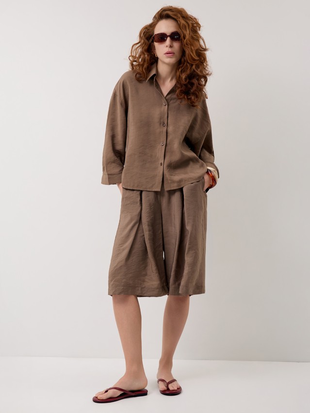 Рубашка жен. C LRU 3423, р.170-84-90, chocolate - 4