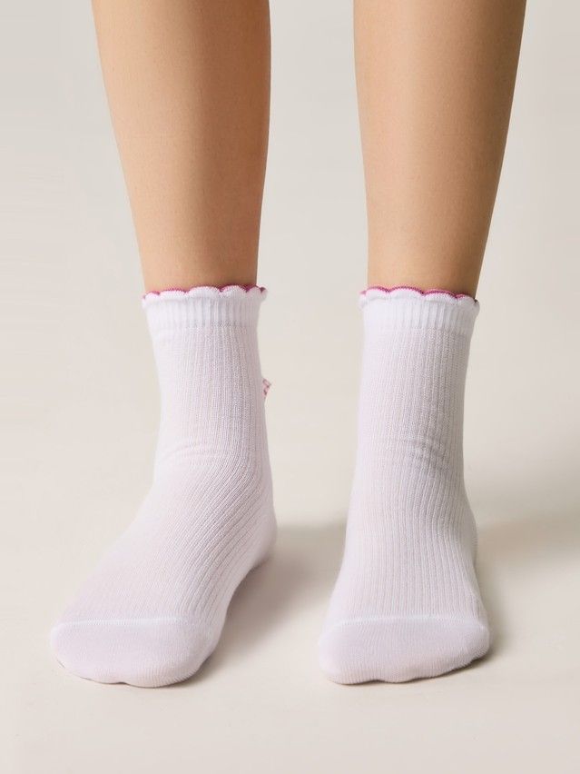 Носки детские CK TIP-TOP (декор, бантики) 24С-179СП, р.16, 065 белый-розовый - 3
