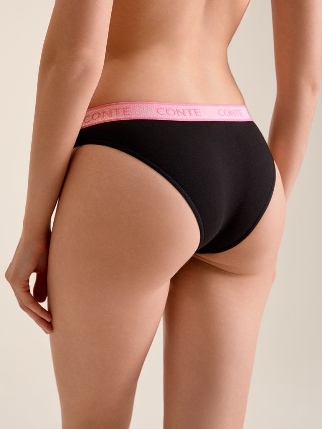 Трусы жен. CE PRINT DOTS LB 2545, р.90, black-pink - 2