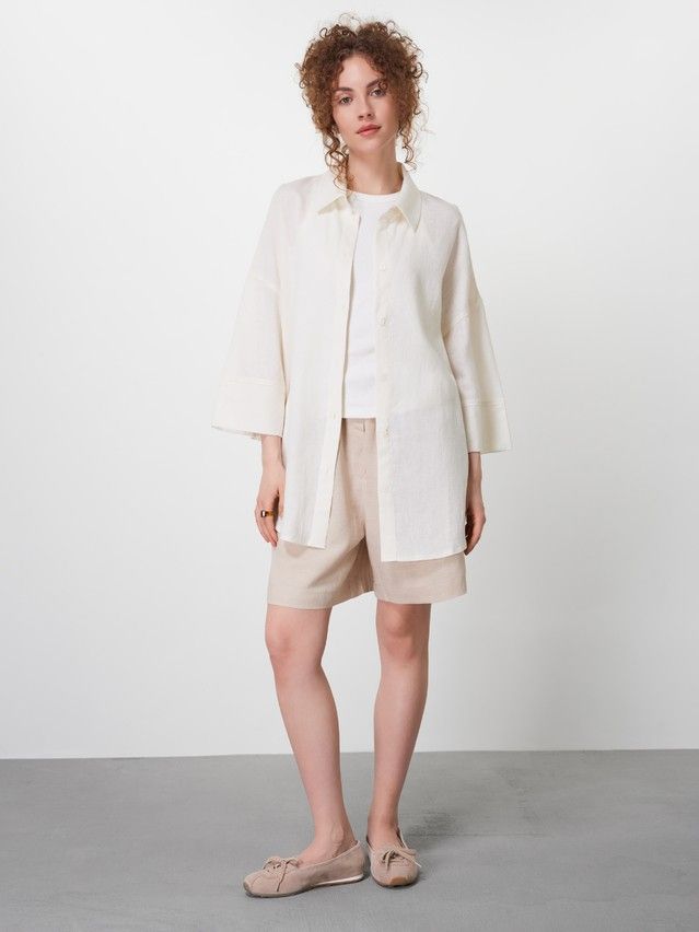 Рубашка жен. C LRU 3482, р.170-84-90, ecru - 1