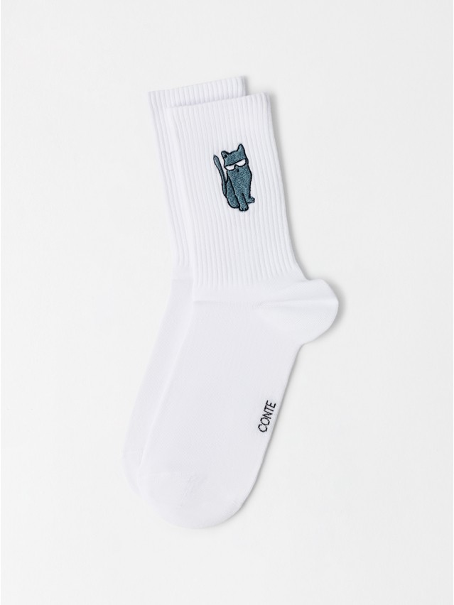 Носки женские хлопковые C FANTASY (с вышивкой) 24С-77/2СП, р.23-25, 1120 белый - 1