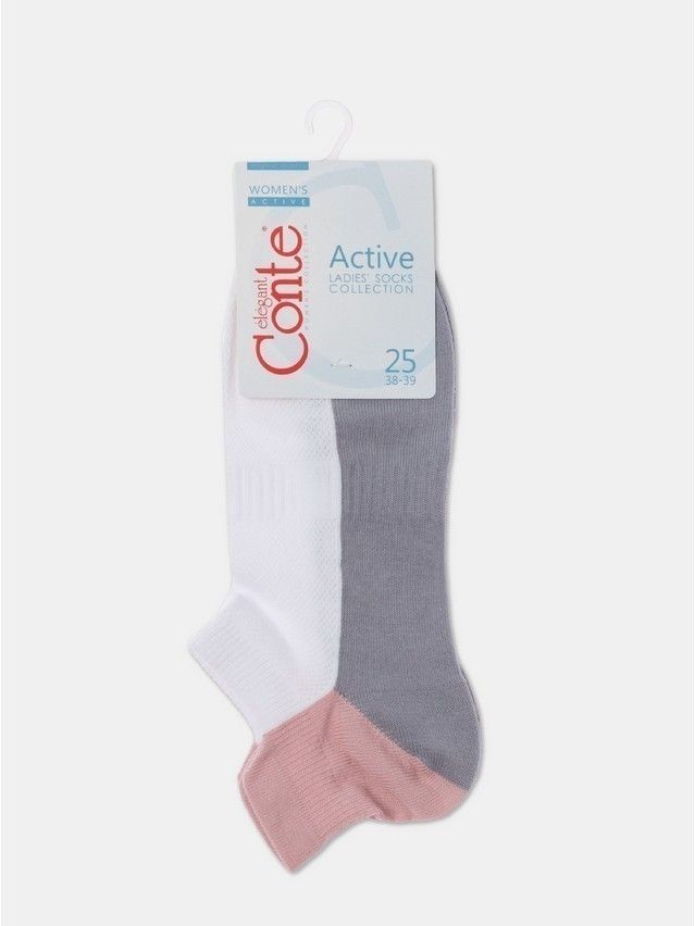 Носки жен. хлопковые CE ACTIVE 19С-245СП, р.23-25, 393 белый-серый - 6