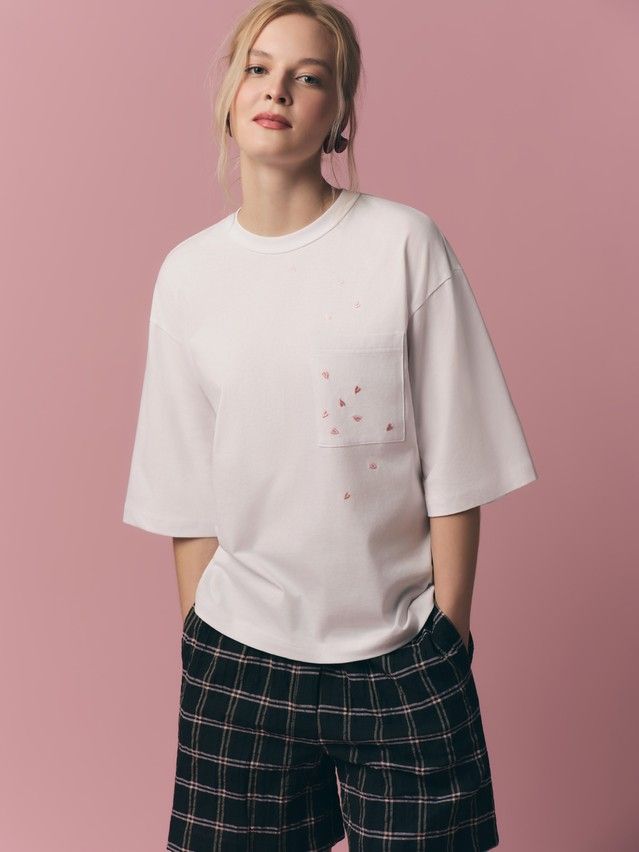 Джемпер женский C LD 3451, р.170-84, white-hearts - 1