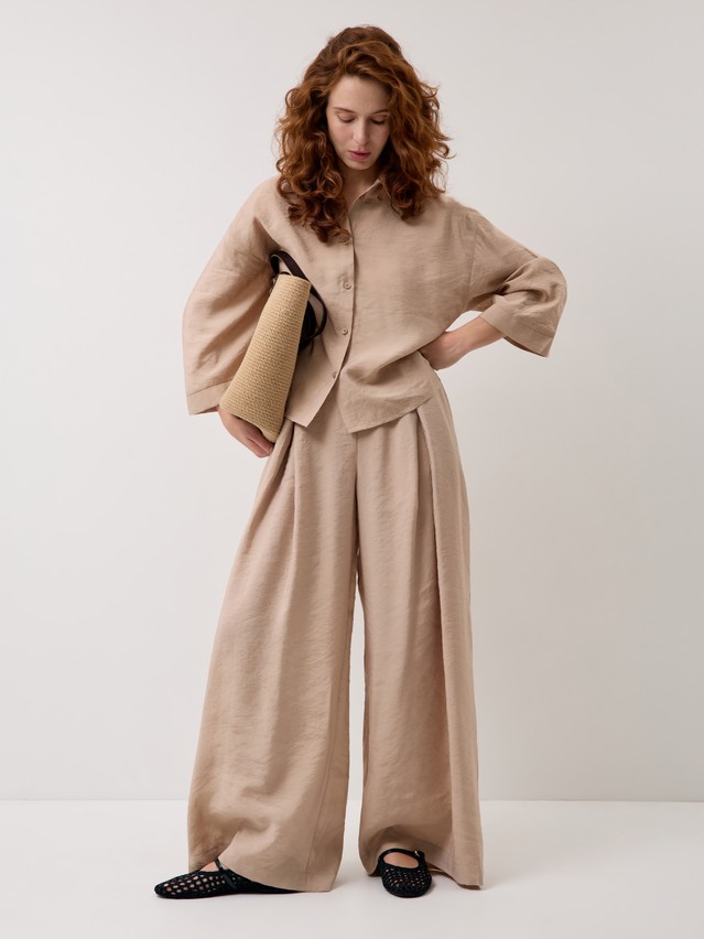 Рубашка жен. C LRU 3423, р.170-84-90, beige - 8