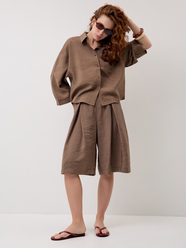 Рубашка жен. C LRU 3423, р.170-84-90, chocolate - 3