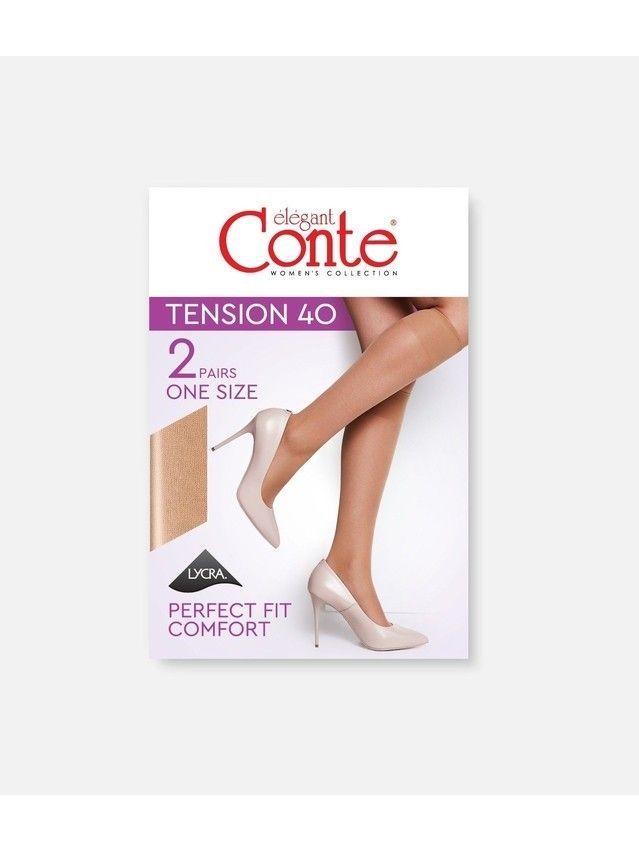 Гольфы полиамидные женские TENSION 40 (2 пары) 8С-2СП, р. 36-39, natural - 2