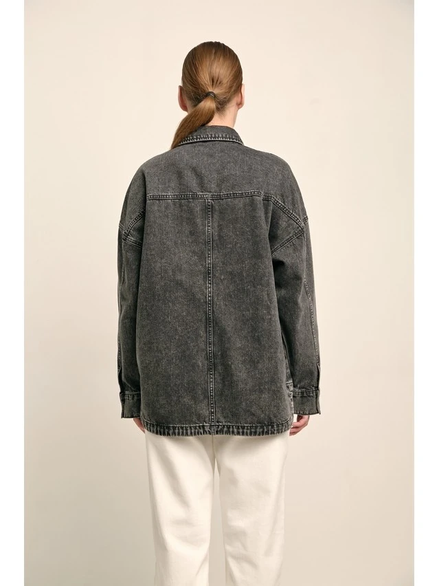 Ветровка джинсовая жен. C CON-984, р.170-84-90, washed black - 11