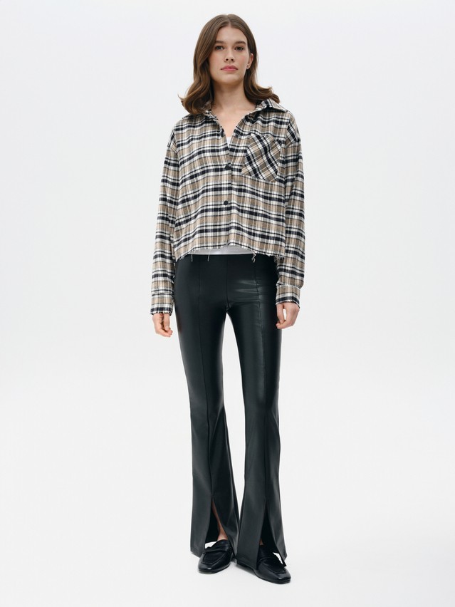 Рубашка женская C LRU 3504, р.170-84-90, black-beige check - 1