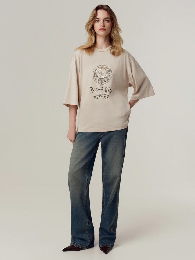 Джемпер женский C LD 3449, р.170-84, beige-coffee - 1