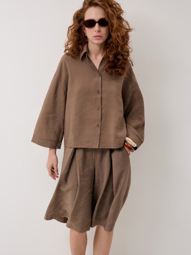 Рубашка жен. C LRU 3423, р.170-84-90, chocolate - 5