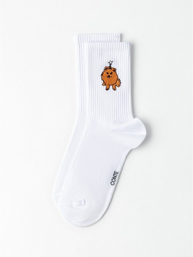 Носки женские хлопковые C FANTASY (с вышивкой) 24С-77/2СП, р.23-25, 1079 белый - 3