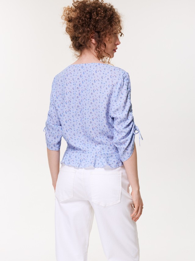 Блузка жен. C LBL 3831, р.170-84-90, blue-flowers - 2