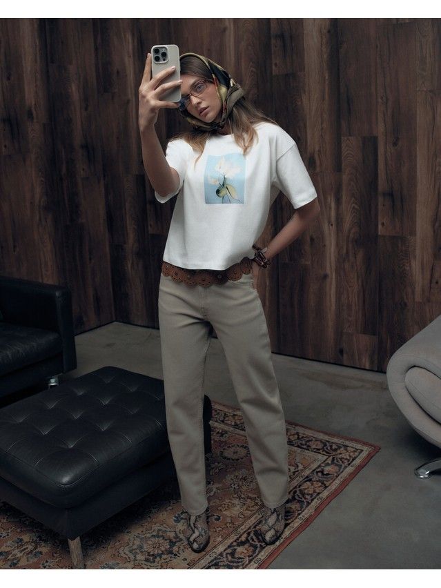 Джемпер женский C LD 3469, р.170-84, milk-tulip - 1