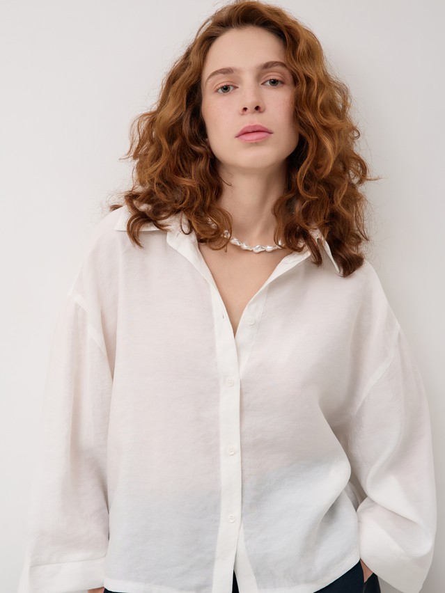 Рубашка жен. C LRU 3423, р.170-84-90, ecru - 5