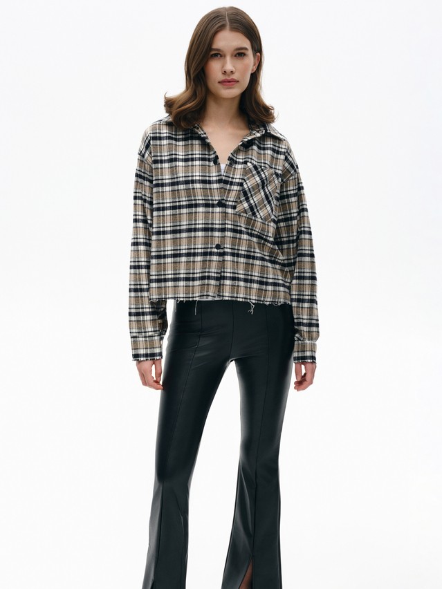 Рубашка женская C LRU 3504, р.170-84-90, black-beige check - 4