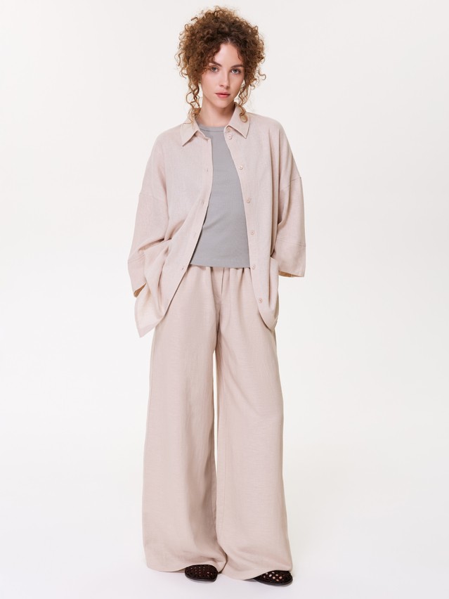 Рубашка жен. C LRU 3482, р.170-84-90, beige - 5