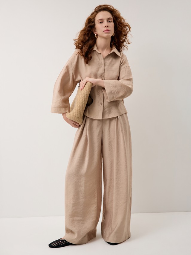 Рубашка жен. C LRU 3423, р.170-84-90, beige - 1