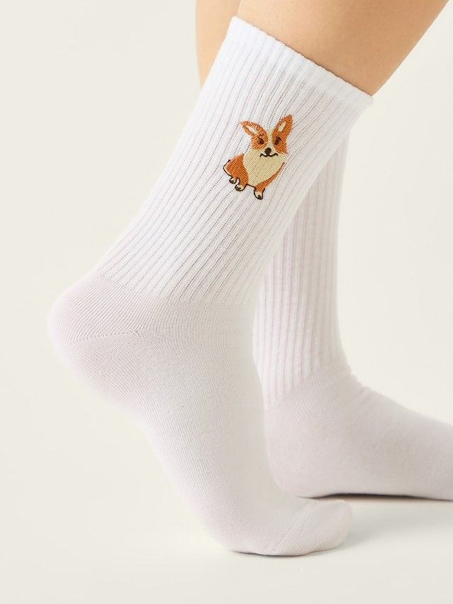 Носки женские хлопковые C FANTASY (с вышивкой) 24С-77/2СП, р.23-25, 1095 белый - 3