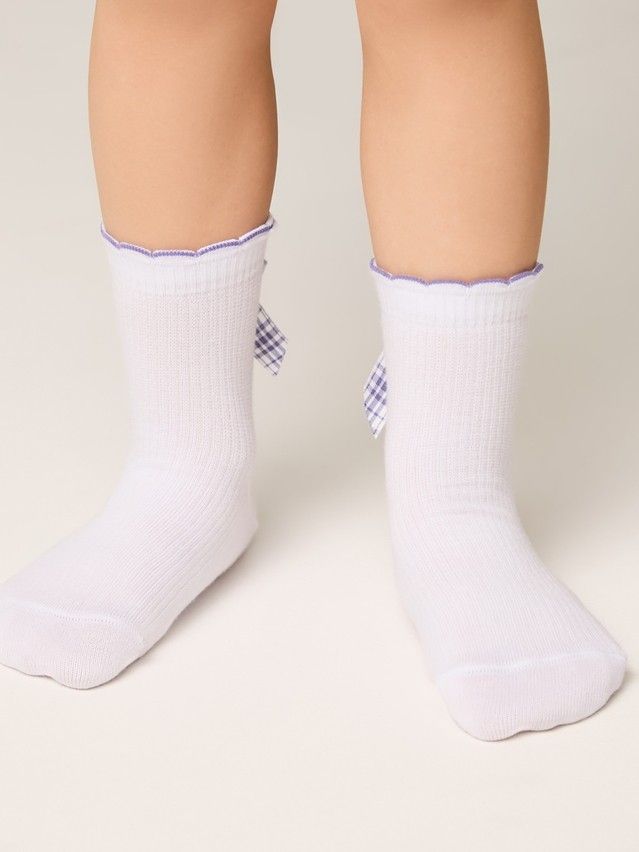 Носки детские CK TIP-TOP (декор, бантики) 24С-179СП, р.16, 065 белый-сиреневый - 4