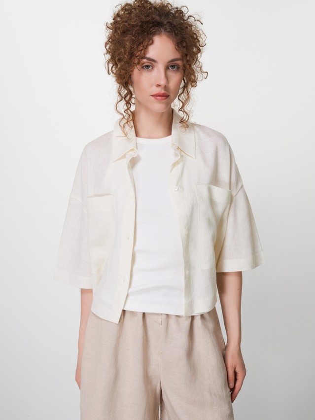 Рубашка жен. C LRU 3585, р.170-84-90, ecru - 4