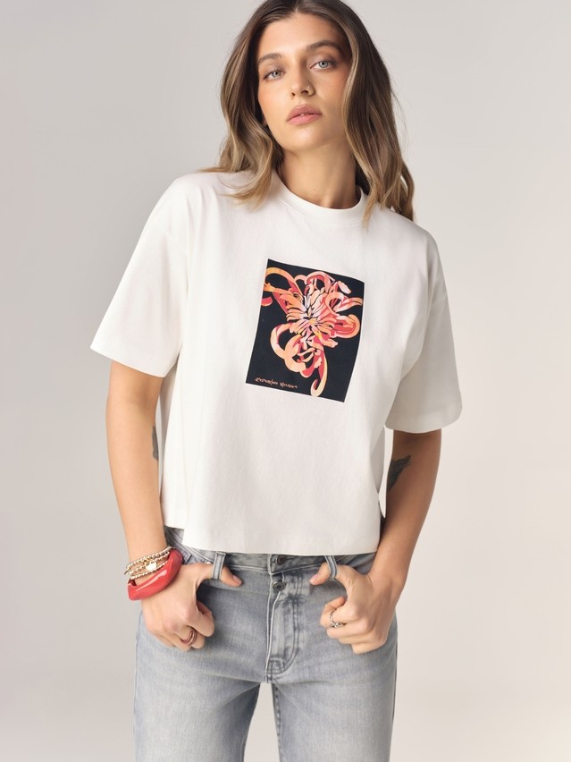 Джемпер женский C LD 3469, р.170-84, milk-abstract flower - 3