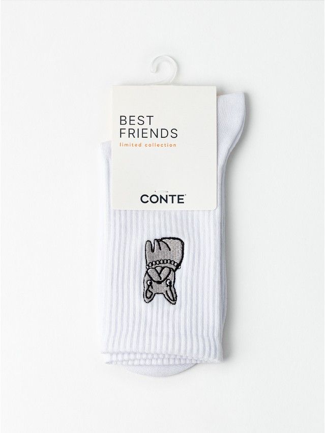 Носки женские хлопковые C FANTASY (с вышивкой) 24С-77/2СП, р.23-25, 1090 белый - 4