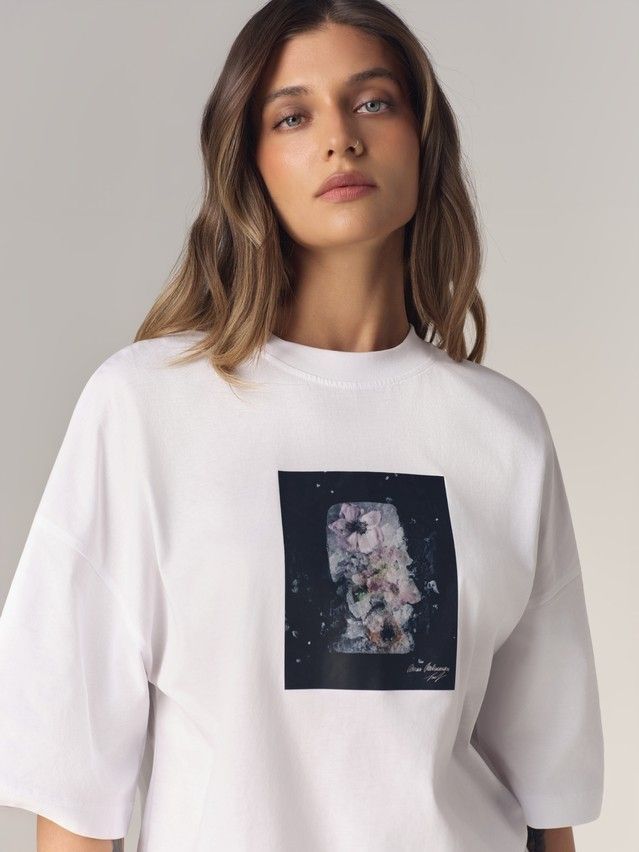 Джемпер женский C LD 3468, р.170-84, white-ice flowers - 3