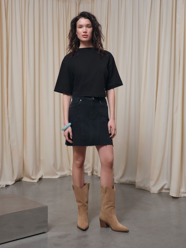 Юбка джинсовая женская C CON-822, р.170-90, washed black - 1