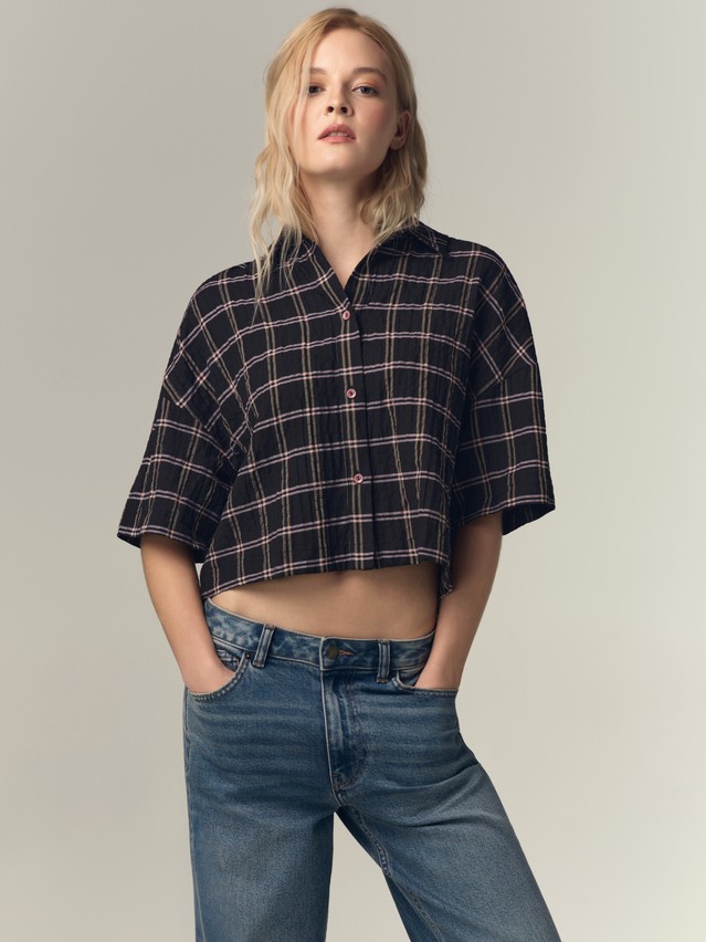 Рубашка жен. C LRU 3320, р.170-84-90, black - 4