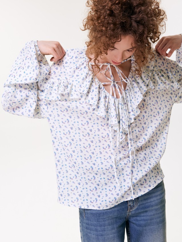 Блузка жен. C LBL 3477, р.170-84-90, white-flowers - 3