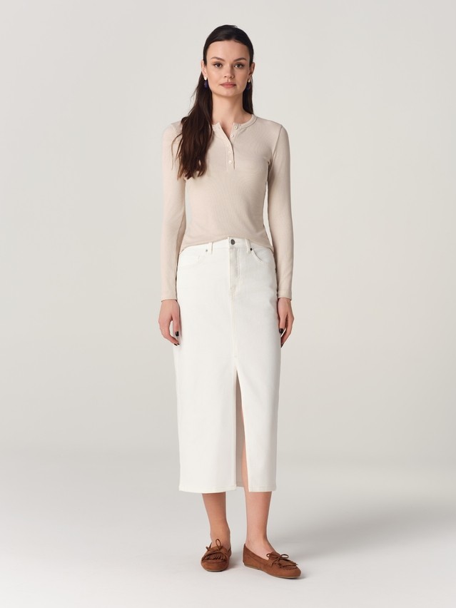 Юбка джинсовая жен. C CON-929, р.170-90, off white - 1