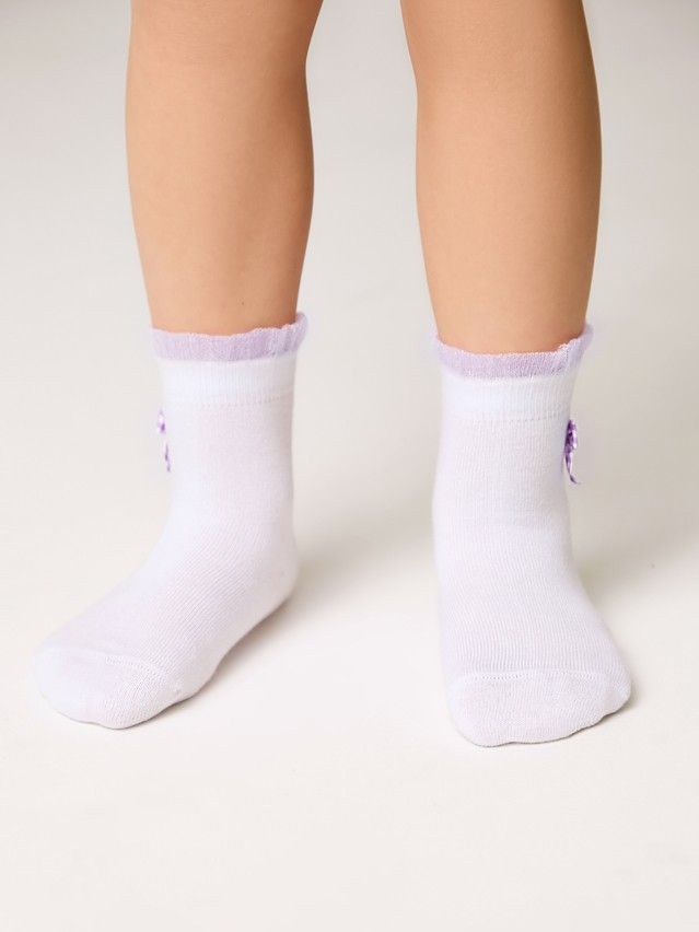 Носки детские CK TIP-TOP (декор, бантики) 25С-1СП, р.12, 1000 белый-сиреневый - 2