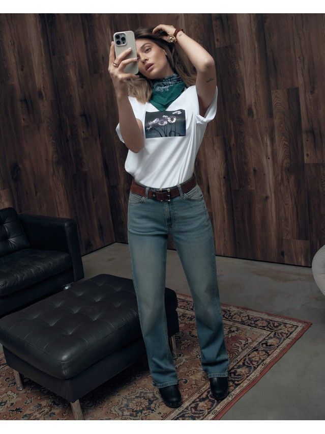 Джемпер женский C LD 3468, р.170-84, white-poppies - 1