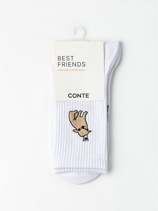 Носки женские хлопковые C FANTASY (с вышивкой) 24С-77/2СП, р.23-25, 1080 белый - 4