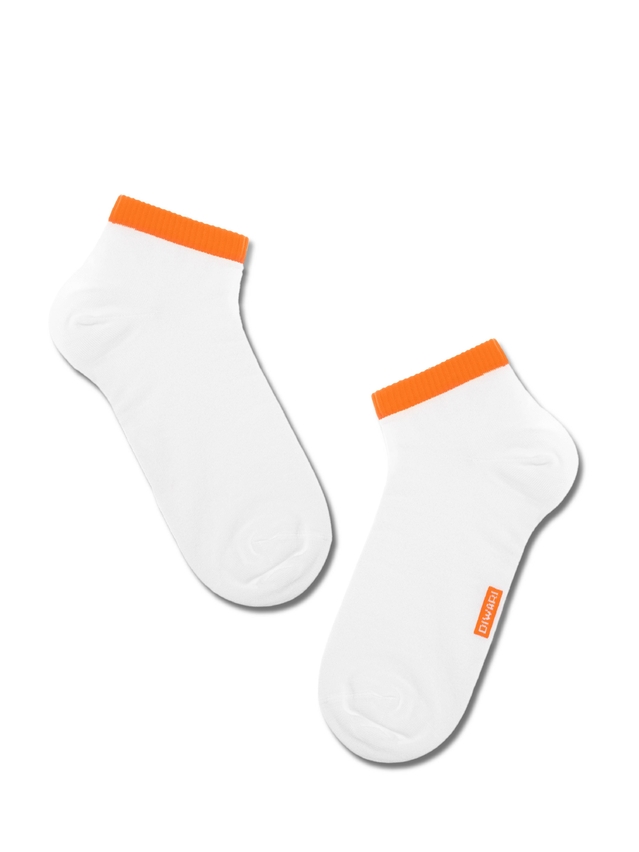 Носки мужские ACTIVE (короткие) 7С-37СП, р. 44-45, белый-оранжевый, рис. 068 - 1