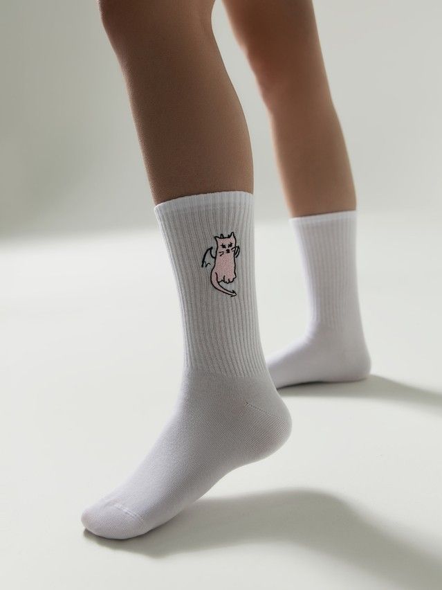 Носки женские хлопковые C FANTASY (с вышивкой) 24С-77/2СП, р.23-25, 1121 белый - 3