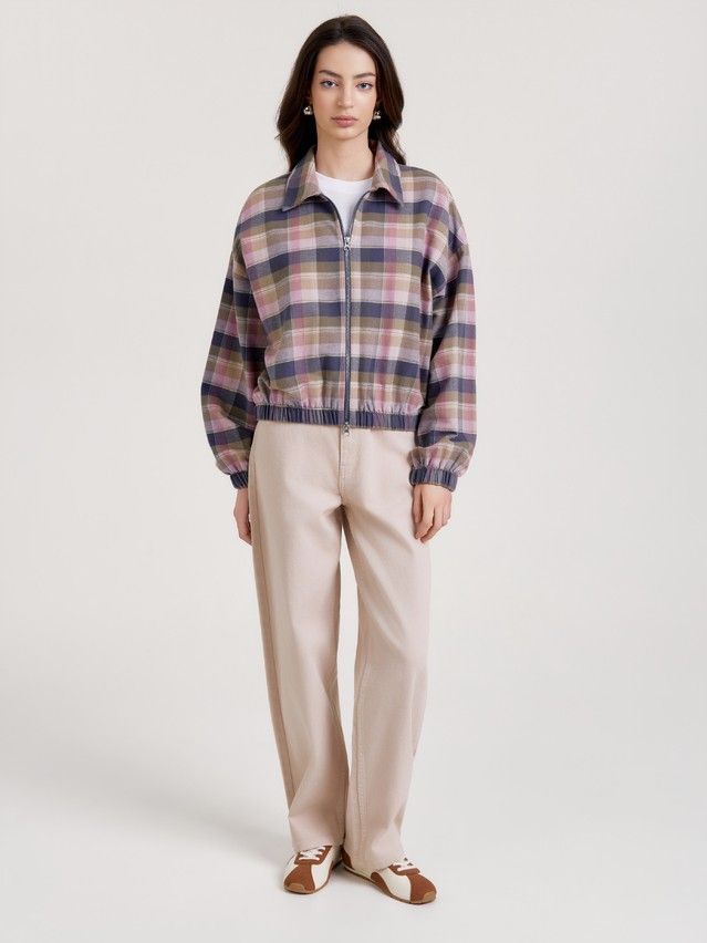 Жакет жен. C LJ 3660, р.170-84-90, pink-check - 1