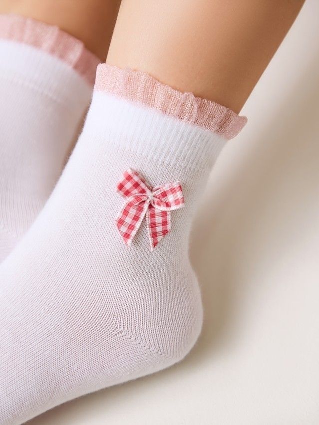 Носки детские CK TIP-TOP (декор, бантики) 25С-1СП, р.12, 1000 белый-розовый - 2