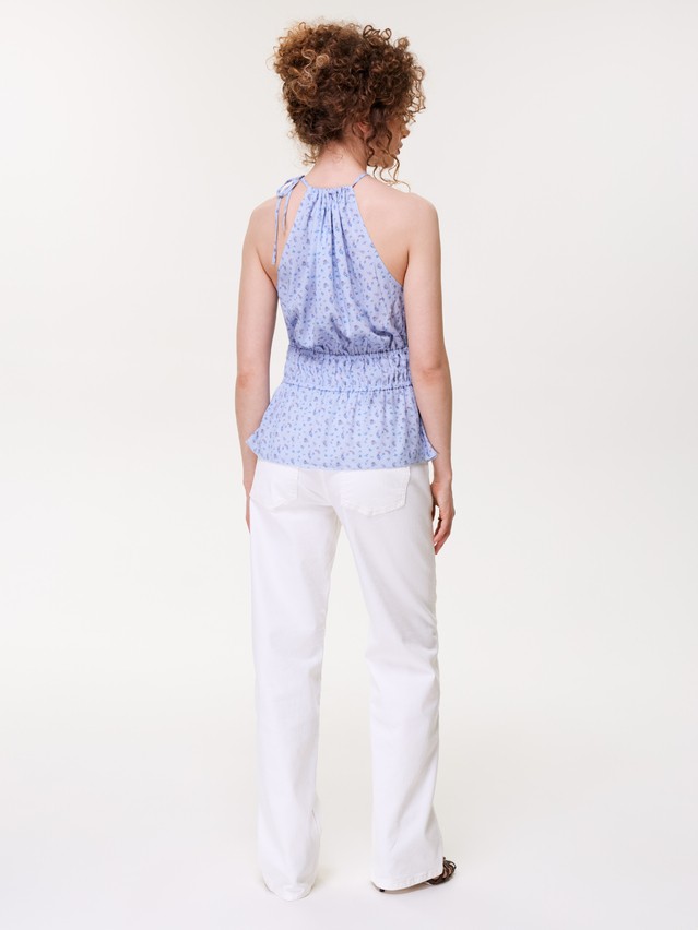 Блузка жен. C LBL 3472, р.170-84-90, blue-flowers - 2