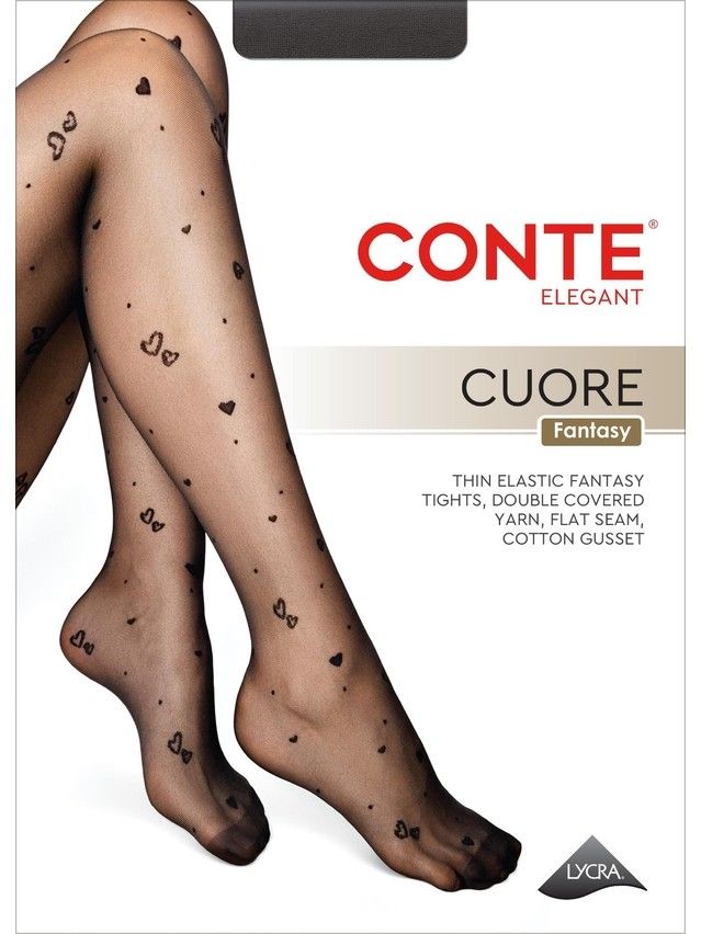 Колготки женские CE FANTASY CUORE, р.2, nero - 3