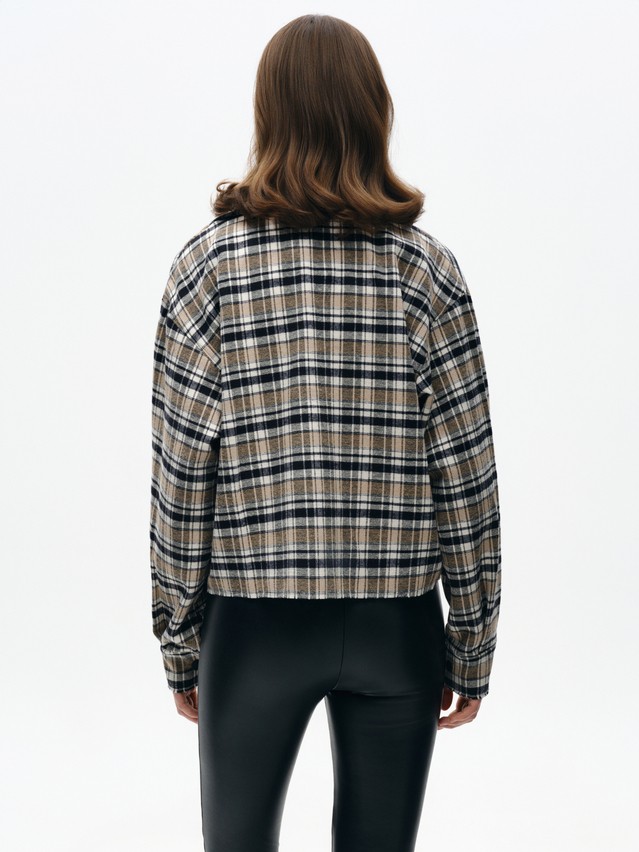 Рубашка женская C LRU 3504, р.170-84-90, black-beige check - 3