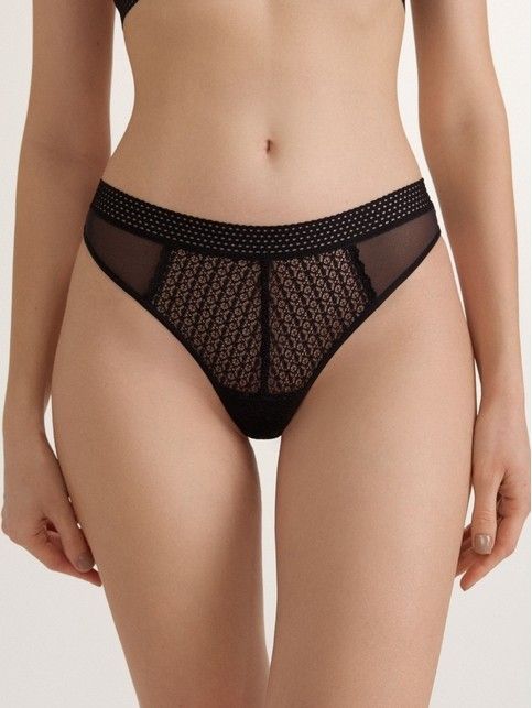 Трусы «бразилиана» из кружева и сетки GOTIC LBR 2983