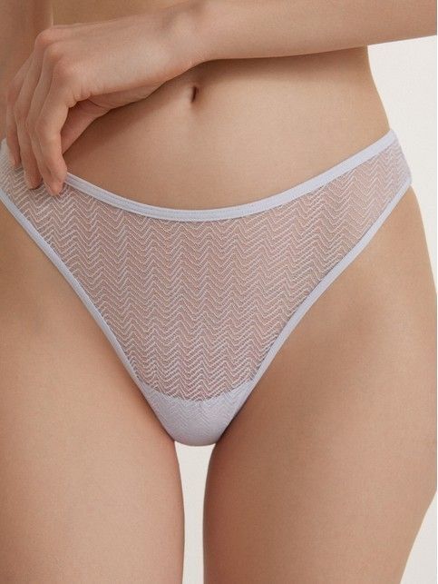Трусы «бразилиано» из хлопка и сетки с узором «зигзаг» WAVE LBR 2977